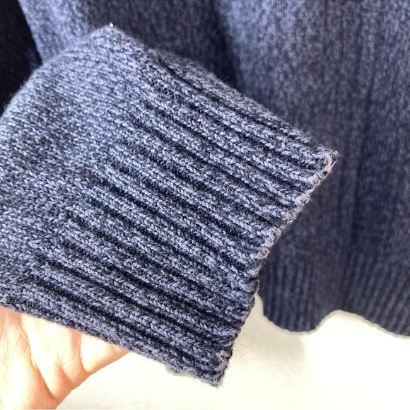 Oscar de la Renta Mens  1/4 zip sweater XL Pull Over Navy Minimalist - Picture 11 of 14